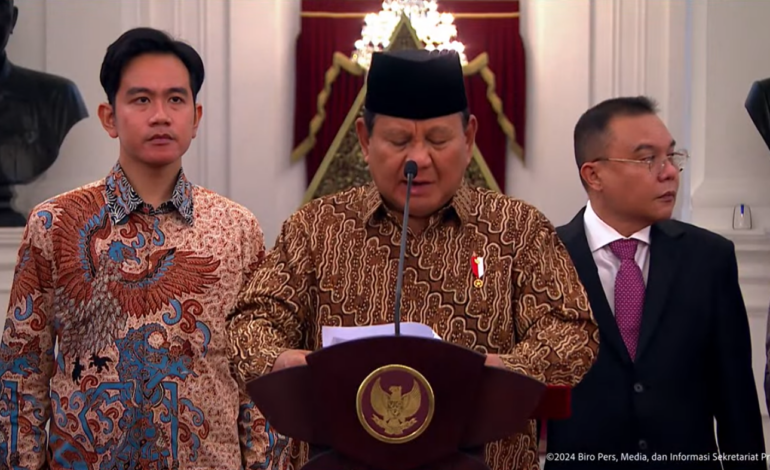 Ini Susunan Lengkap Menteri dan Wakil Menteri Kabinet Prabowo-Gibran