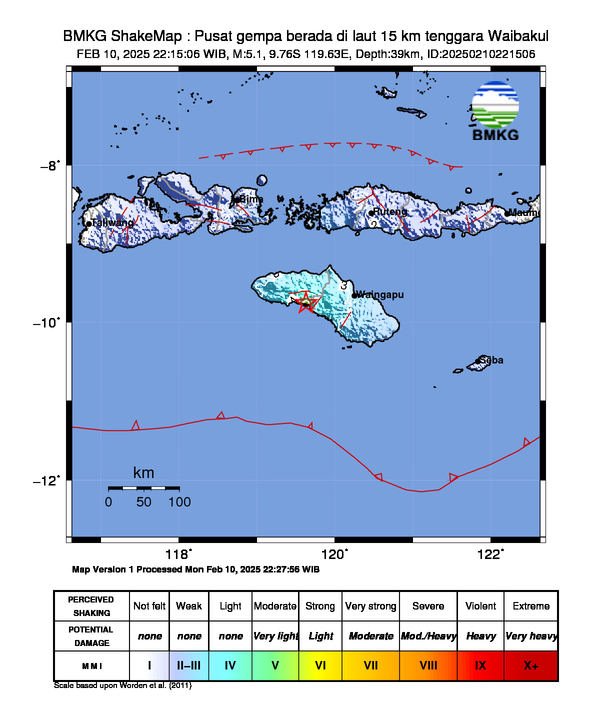 Gempa 5,1 Magnitudo Guncang Sumba Barat, Tidak Berpotensi Tsunami