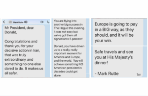 Trump Bocorkan Chat Rahasia Sekjend NATO Mark Rutte