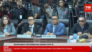 MKD DPR Putuskan Sahroni, Nafa Urbach, dan Eko Patrio Bersalah, Adies-Uya Kuya Tidak