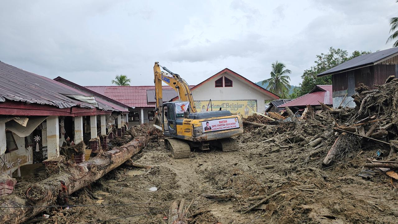 Gerindra Bantu Pemulihan Cepat Pascabencana di Huta Godang Tapsel